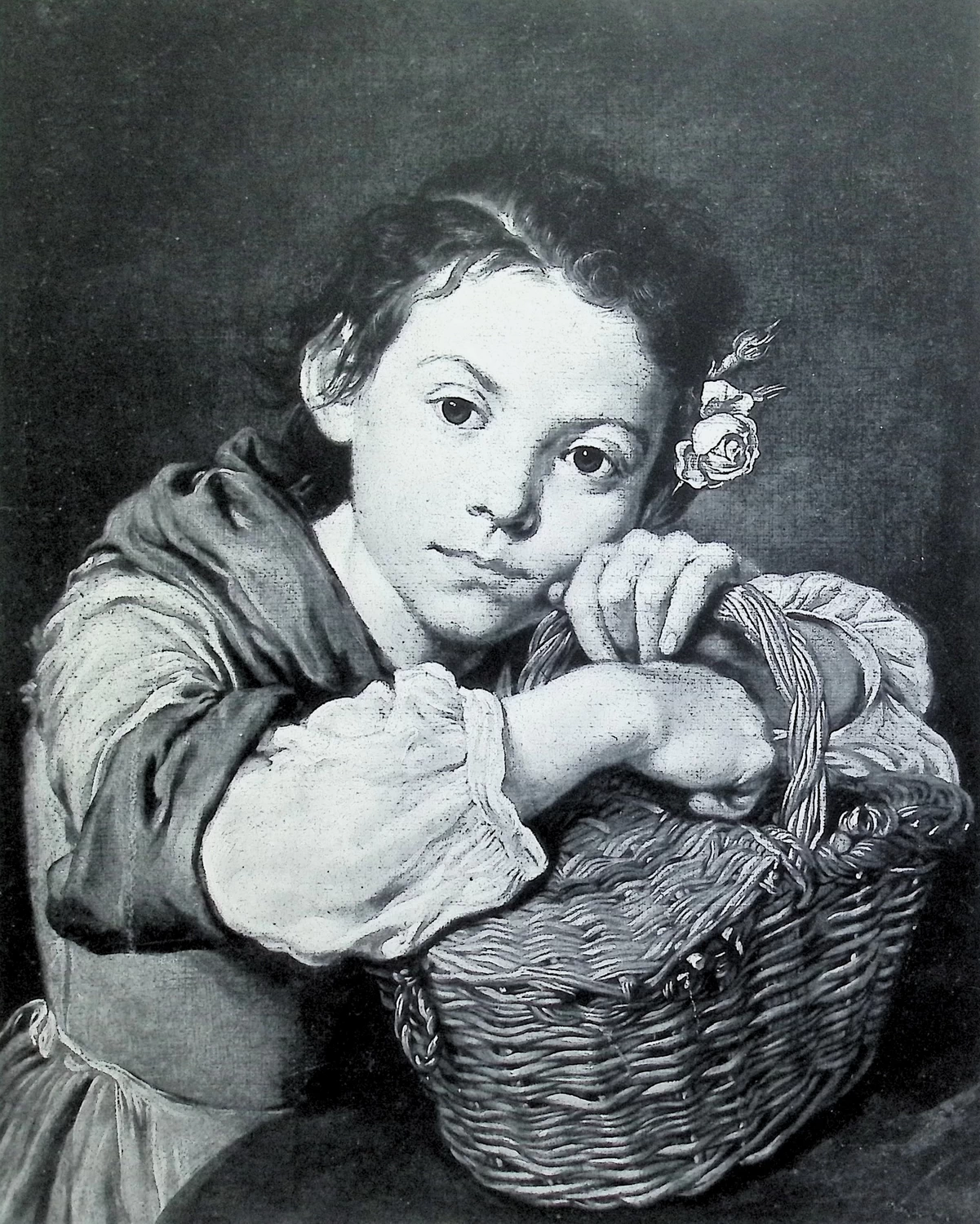 Giacomo Ceruti, il Pitocchetto - 358, Bambina appoggiata ad un canestro